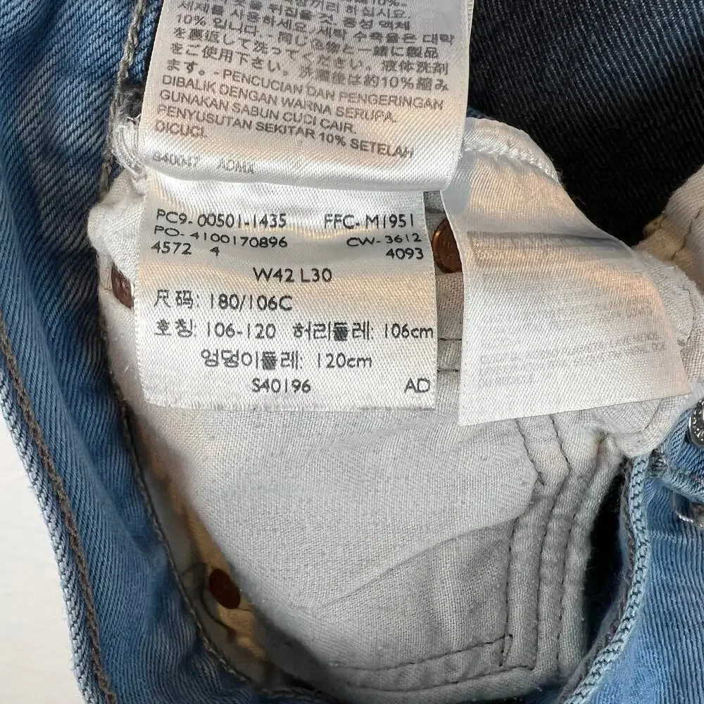 Levis 501 XX Jeans Mens 42x30 Blue Straight Button Fly Medium Wash (38x27) Denim